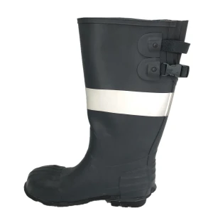Men Outdoor Reflective Hand-Made Vulcanized Rubber Rain Boots for Female Witha Adjustable Strap