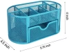Mesh Desk Organizer Pencil Holder 9 Compartments with Drawer,Gold