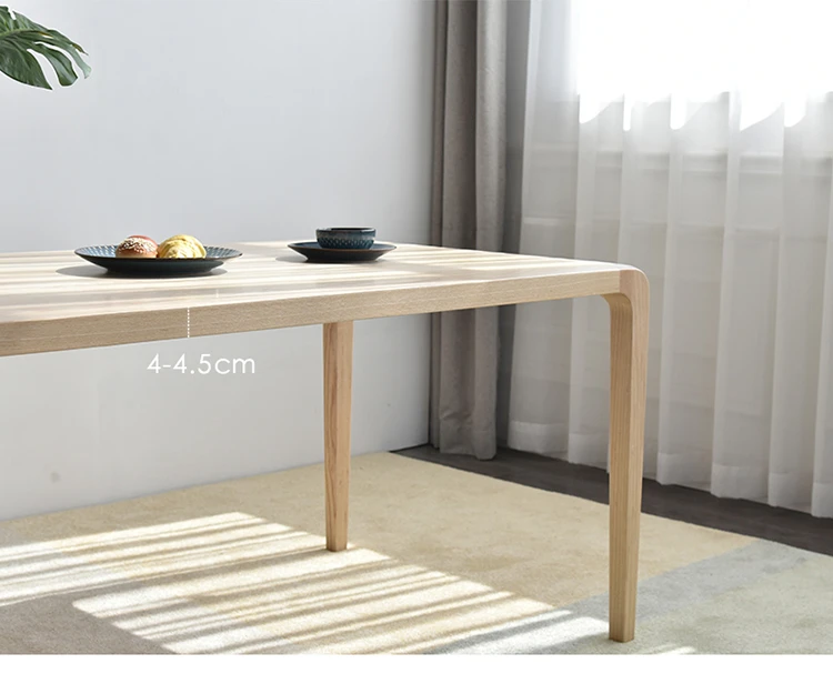 Mid-century Modern Minimalist Dining Room Kitchen Table Natural Color Dining Room Furniture Ash Wood Solid Home Furniture Wooden