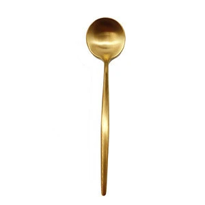Mini Small Long Handled 304 Stainless Steel Rose Gold Teaspoon Metal Dessert Tea Spoon