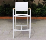 Modern garden furniture never rust aluminum frame white PVC mesh back bar stool chairs table patio outdoor bar set  (B423/B523)
