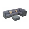 Modern lounge luxury wicker patio set with cushions rattan sofa set furniture outdoor