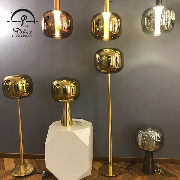 Modern replica decorative long gold metal led hotel designer stand lamp