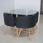 Modern space saving dinner table and chairs set dining room furniture 4 seater