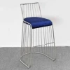 Modern stainless steel base velvet stools bar chairs