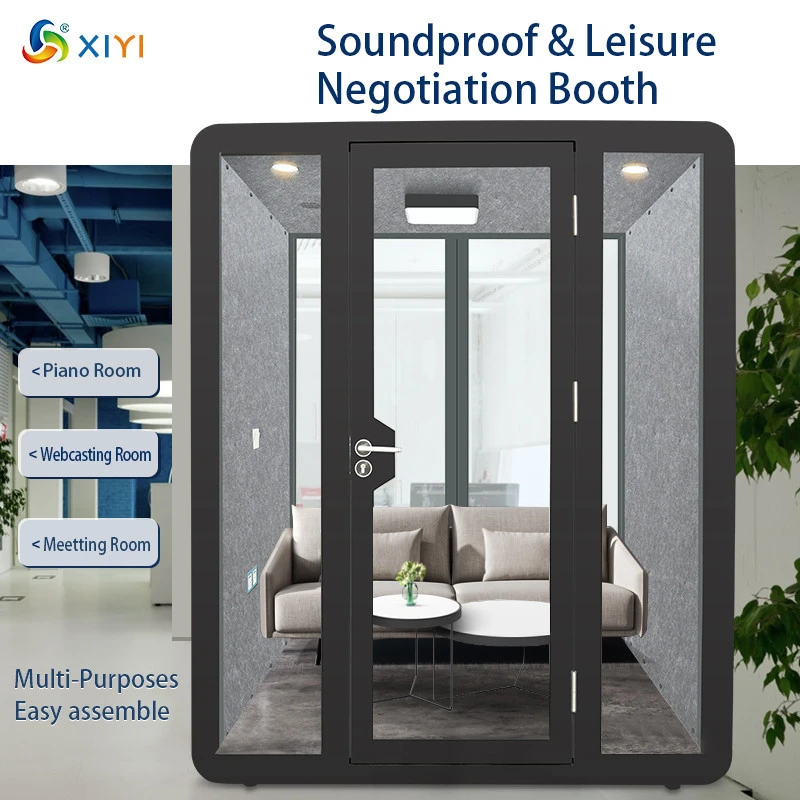 Movable Silence Office Meeting Room Sound Isolation Booth Education Soundproof Pod Practicing Music Piano Live Webcasting Studio