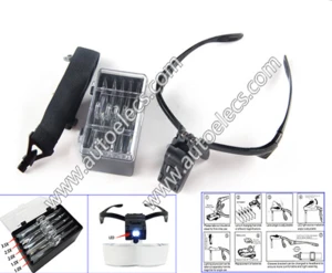 Multi functional Tool Wearing Glasses Magnifier with Led Lights and 5 Kinds Zoom Glasses Magic Locksmith Repairing Tools