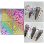 Nail Art Stickers 3D Metallic Gold  Rainbrow Foil Texture NAIL accessory