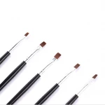 Nail brush 5, a set of black rod phototherapy brush, flat head phototherapy pen and typesetting set