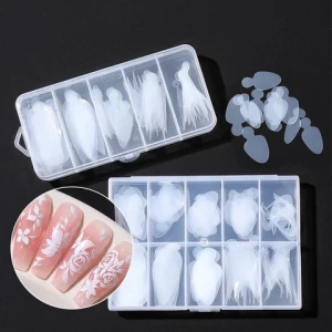 Nail crystal nail form die sheet Paperless support extended nail sheet silicone patch 2024 new painted French patch