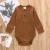Import Natural Cotton Rib Onesie Ribbed Long Sleeve Solid Baby Romper from China