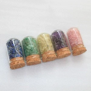 Natural crystal gravel Tumbled stone bottle crystals healing stones for home decoration