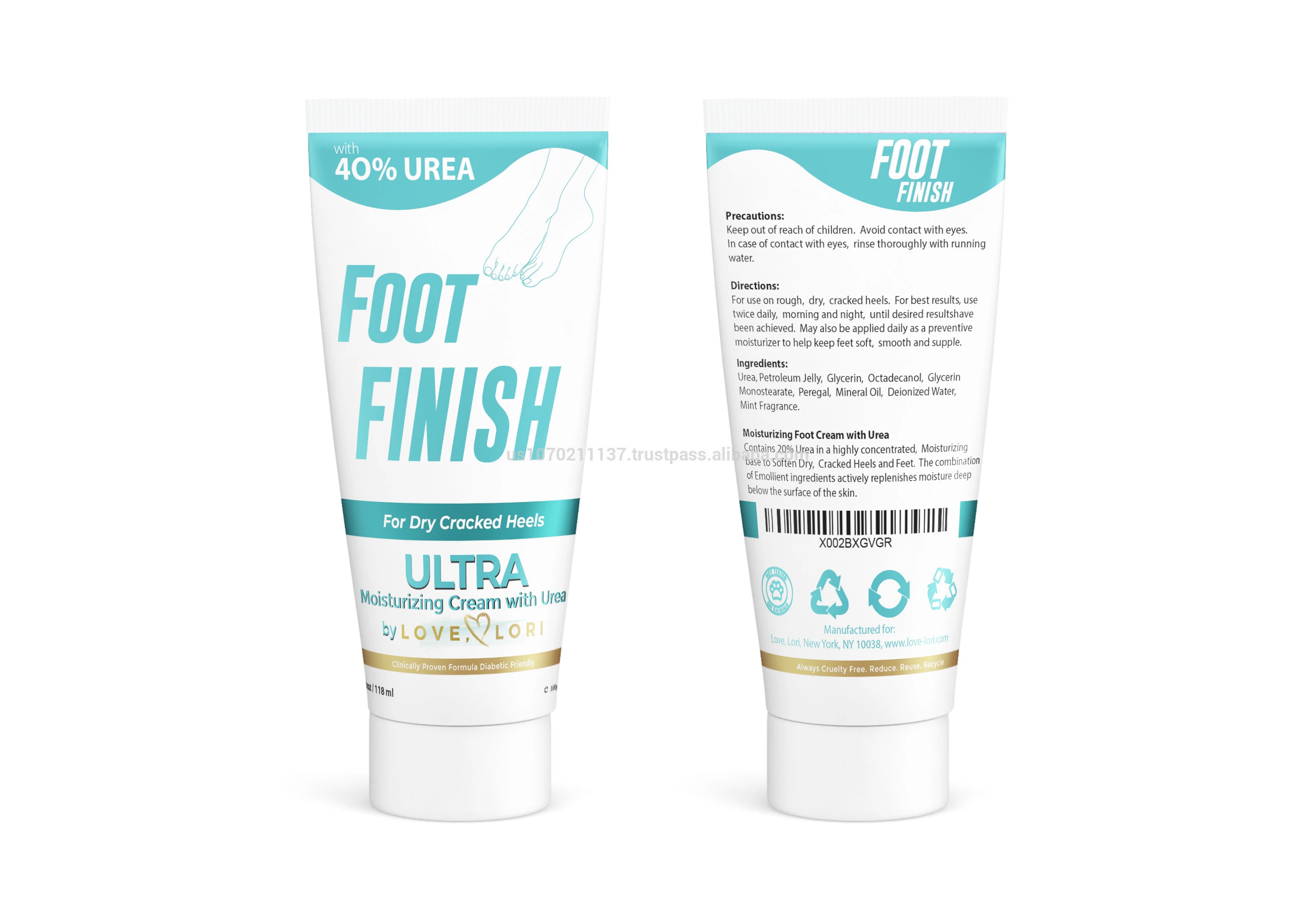 Natural exfoliant and foot treatment repair Urea Cream 40% cream
