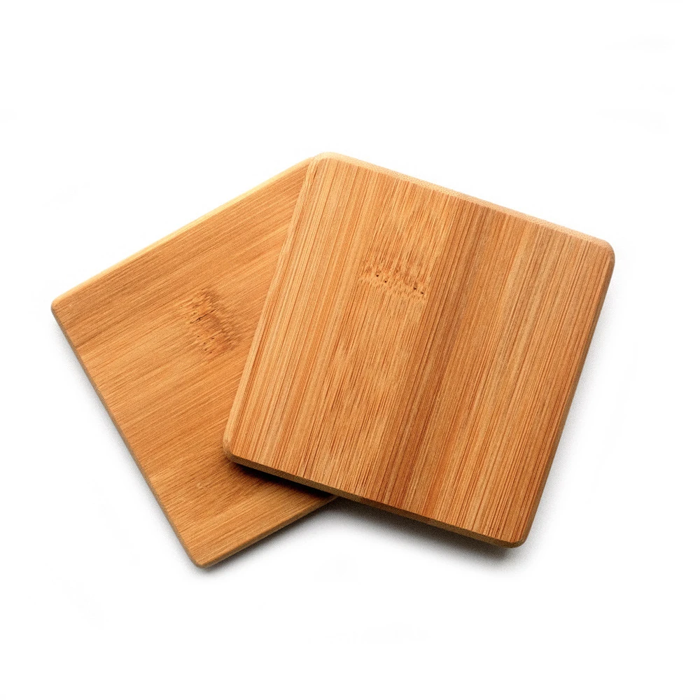 Natural Square Wooden Bamboo Coaster For Drink