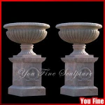natural stone flower pot large garden vases big garden flower pots