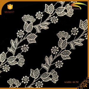 New arrival gold metallic guipure embroidery lace trim for garment decoration XJ117