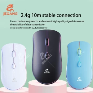 New Arrival JEQANG JW-330 Rechargeable Lithium Battery Colorful 2.4G USB Game Mouse Optical Computer Accessories Wireless Mouse