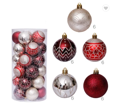 New Christmas decorations 6cm/30pcs shaped painted Christmas ball set Christmas tree pendant