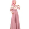 New Collection Islamic Clothing Muslim Dresses Pink Ethinic Plus Size Dress