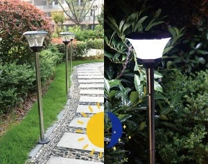 New Design 1M High LED Solar Lamp Path Garden Light Hotel Yard Lamp
