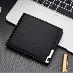 New design genuine leather wallet men purse leather men short wallet