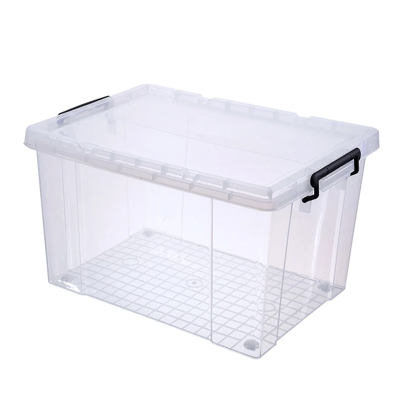 New design Hangqiu home plastic file storage boxes office organizer pp clear transparent storage container boxes  with lid