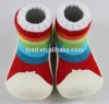 New non-slipping rubber sole fabric upper baby sock shoes custom hosiery