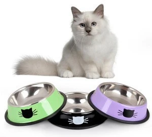 New Pet Product For Dog Cat Bowl Stainless Steel Anti-Skid Pet Dog Cat Food Water Bowl