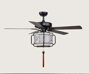 newest design Chinese stylish ancient lantan 52inch wooden blades ceiling fan