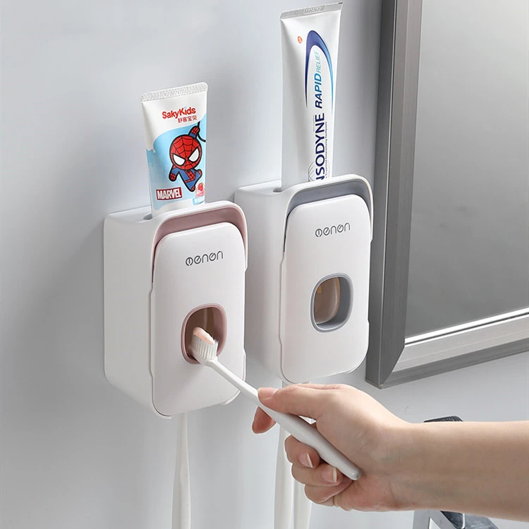Newest No punching bathroom accessories sets tooth paste squeezer automatic Toothpaste Dispenser