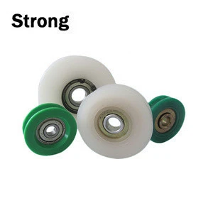 Ningbo factory OEM nylon rollers with ball bearing u groove
