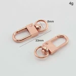 Nolvo World 33*8 mm 3/8"  metal rose gold swivel  snap hook trigger lobster clasps clips for  craft bag strap belt  keychain