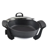 Nonstick Electric Indoor Grill Pot Versatile - Slow Cook, Steam, Simmer,  Fry indoor multi-use electric frying with glass lid