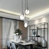 Nordic creative restaurant post modern minimalist designer bedroom bedside hanging lamp luxury mirror steel led pendant lights