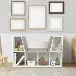 Nordic Small Kids Preschool Baby Childrens Montessori Kindergarten MDF OEM Bookshelf Bookcase Kids Children Storage Cabinet