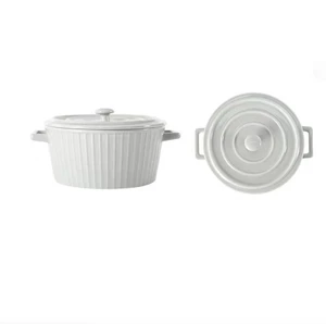 Nordic style ceramic salad bowl with lid ceramic baking pan large soup bowl salad pot