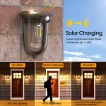 Northland 2100K COB Outdoor Wall Light Solar Powered Vintage House Decor Motion Sensor Solar Wall Garden Lights with Battery