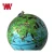Import Novelty 14.2cm educational animal map world globe PVC surface ABS inner ball gloden metal base home decoration desktop globes from China