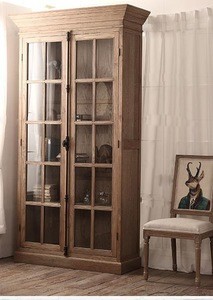 OA-4004 reclaimed wood Vintage Furniture Cabinet bookcase