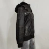 OEM Cheap   Mens Leather Jacket Hooded Biker Racing Style   Leather Jacket