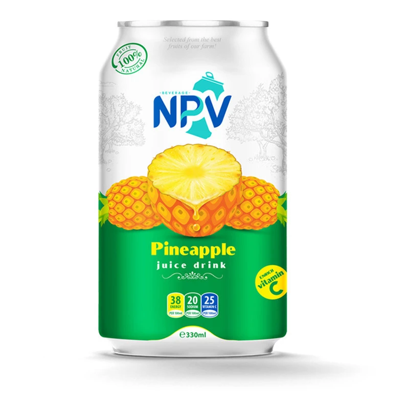 OEM Company from Vietnam Hot Promotion  330ml Can Pure  And Best Taste Pineapple Juice