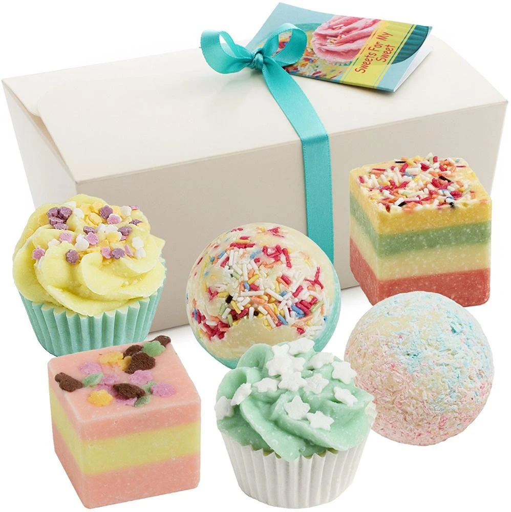 OEM ODM  fizzy bubble bath bombs bath melts truffles cupcake natural cbd gift set kit