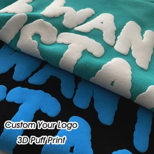 Oem Wholesale 100% cotton brand Custom 3D Puff Print plain oversized t shirt Foam Screen Printing plus size mens t-shirts