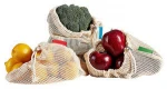 Organic Cotton Mesh Reusable Produce Bags for Grocery Shopping and Vegetable Storage