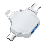 OTG 3 in 1  card reader OEM LOGO Type C to USB otg Adapter,USB 3.1 Type C Converter Support Male to USB 3.0 Data Adapter
