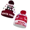 Ourwam Super Popular cute Knitted Hats Design For Christmas Elk Dog LED Light Christmas Hats