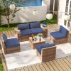 Outdoor furniture patio furniture garden set wicker rattan furniture with table and chair(Brown)