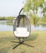 Outdoor high-quality waterproof thick cushion single seat garden furniture rattan patio swings hammock hanging egg chair