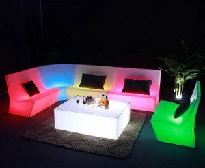 outdoor plastic sofa / garden led sofa / waterproof outdoor sofa