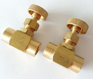 PIC Gauge NV-B-1/4-FXF Brass Needle Valve 1/4 Female NPT X 1/4 Female NPT Connection Size 